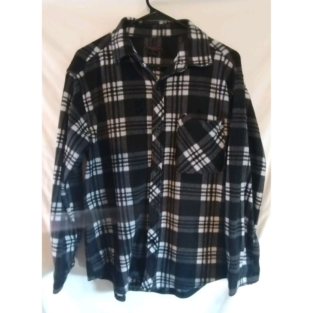 Canyon Creek Black/White Plaid Fleece Button Up Shirt Women's Medium